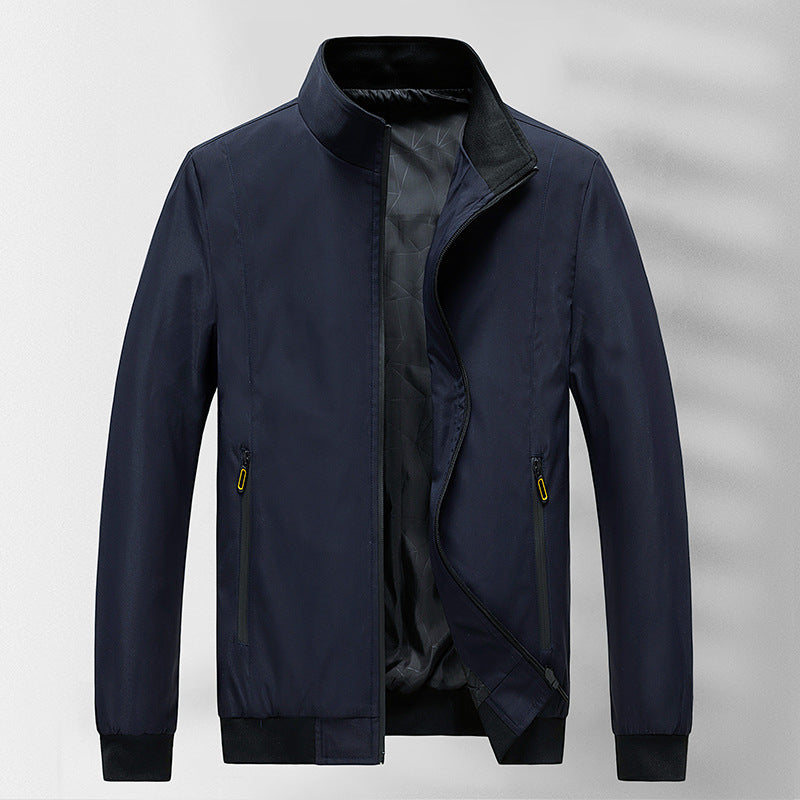 Men's lightweight wind-resistant bomber jacket with stand-up collar, zip front and ribbed cuffs Chichicherry
