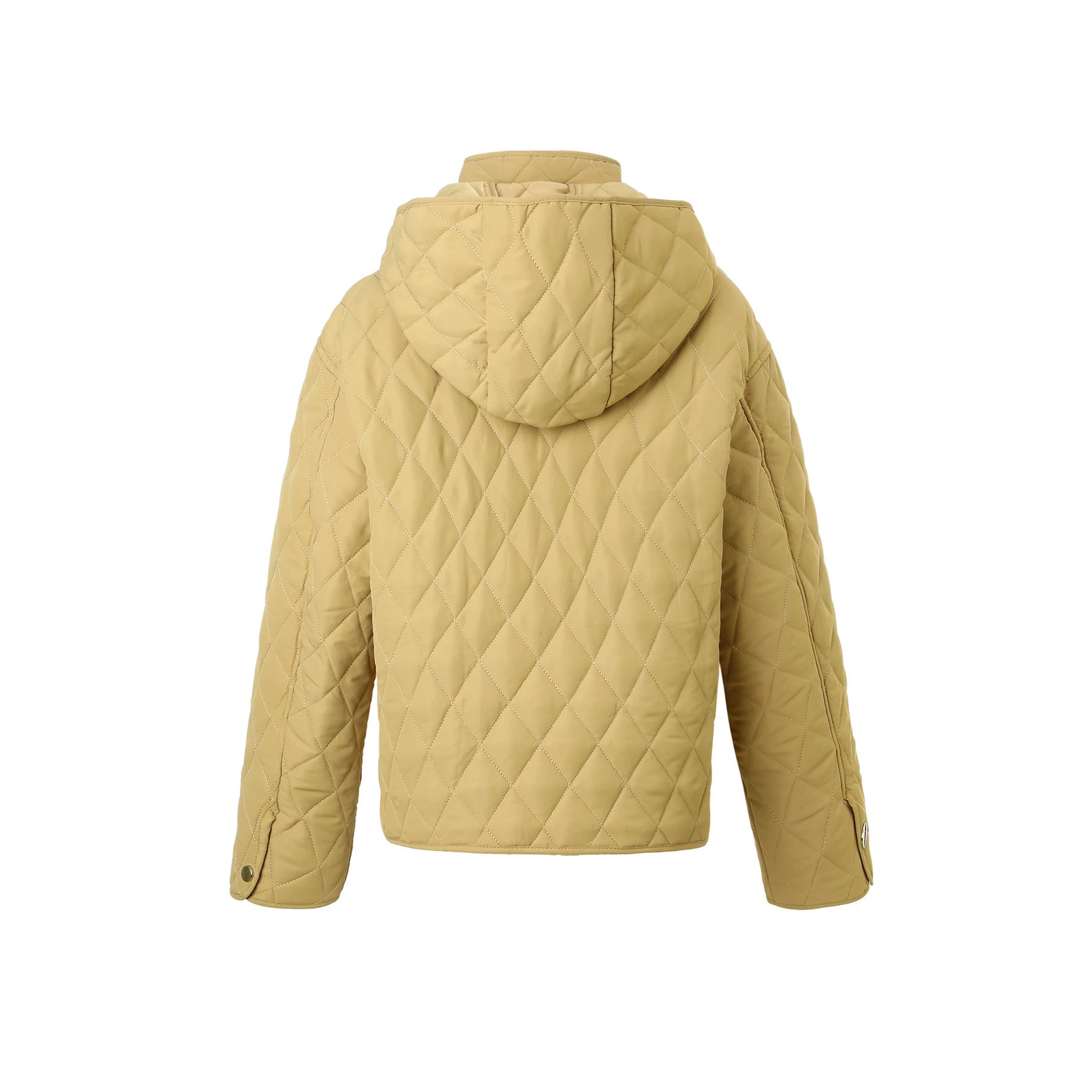 Women’s quilted jacket with hood, quilted diamond structure and flap pockets Chichicherry