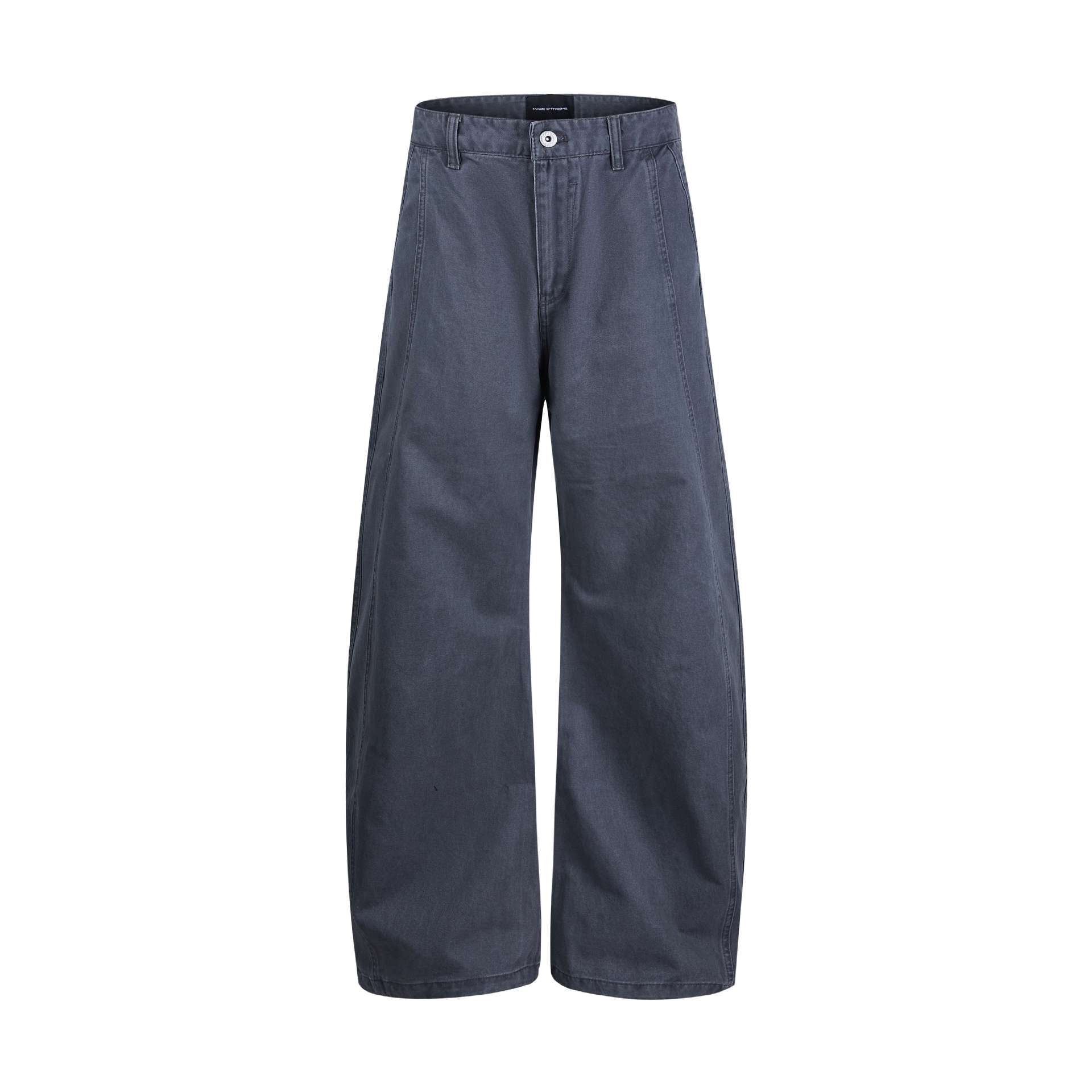 Women's wide ankle-length trousers with high waist made of cotton denim Chichicherry