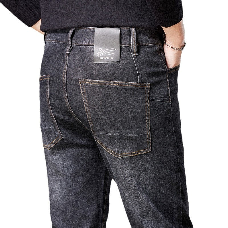 Men's jeans in a straight cut made of stretch denim with a classic five-pocket design Chichicherry