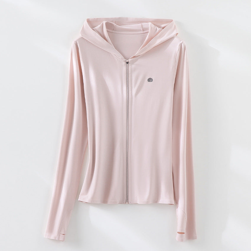 Women's Ultra-Light UV Protection Hooded Jacket with Full Zip and Thumb Loops Chichicherry
