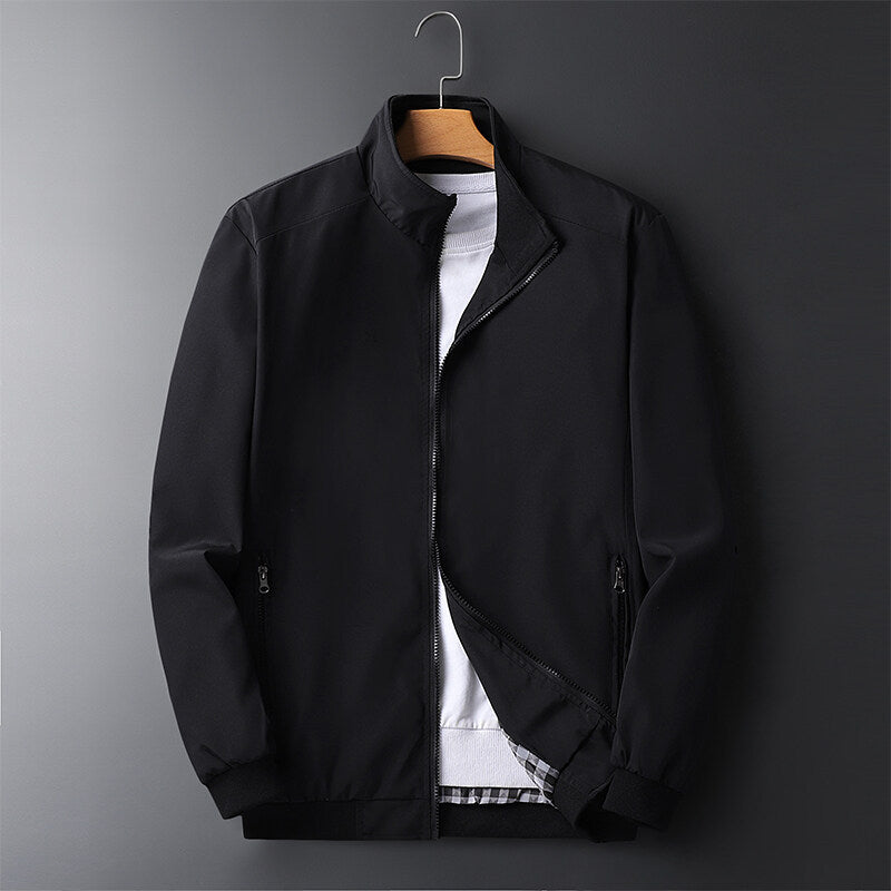 Men's Lightweight Softshell Blouson Jacket with Stand-Up Collar, Zipper Pockets and Ribbed Cuffs Chichicherry