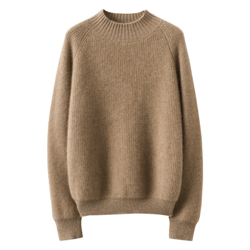 Women's short high collar sweater made of fine fine-knit with cashmere-like softness and raglan sleeves Chichicherry