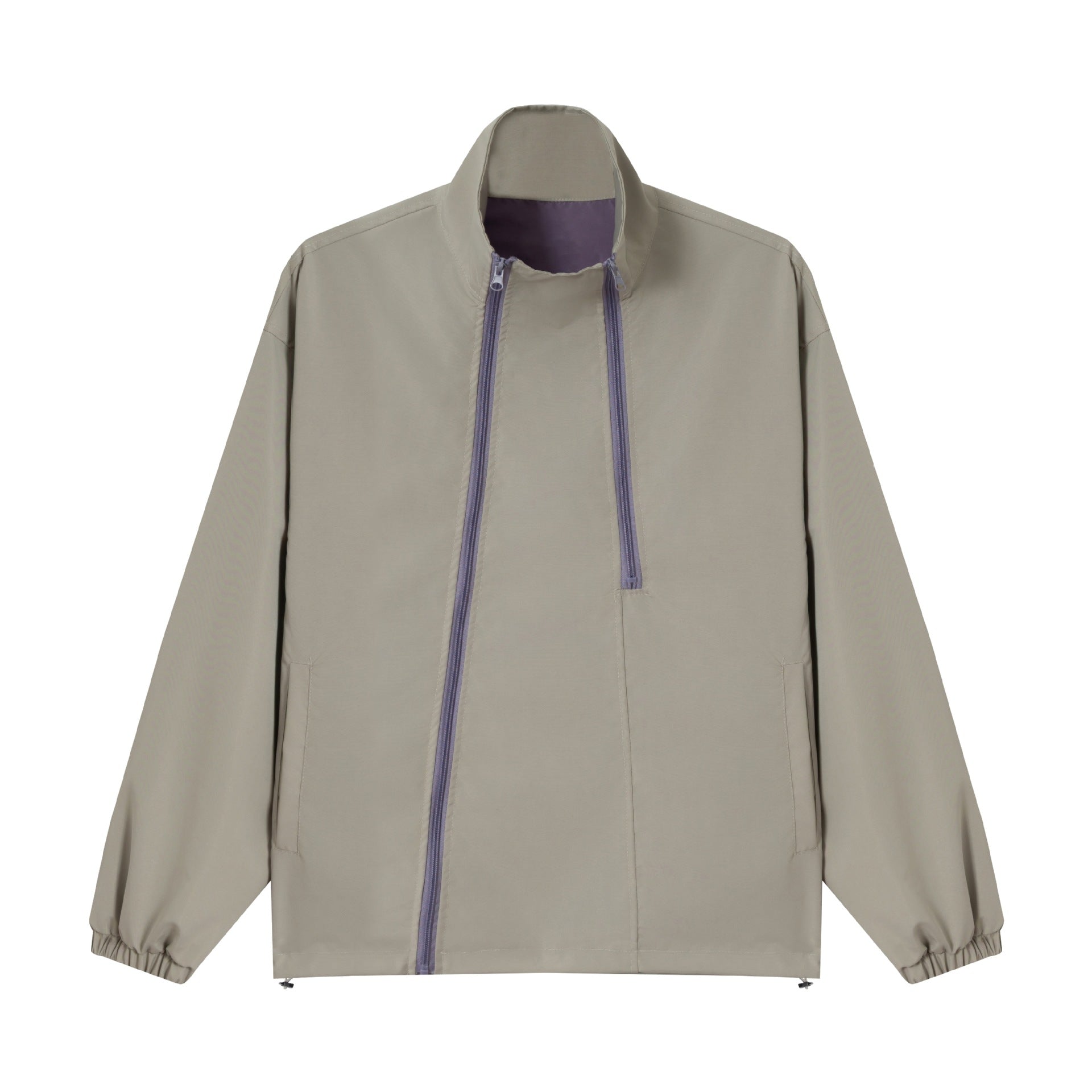 Unisex Loose-fitting functional jacket with double zipper, high stand-up collar, and accessory set Chichicherry
