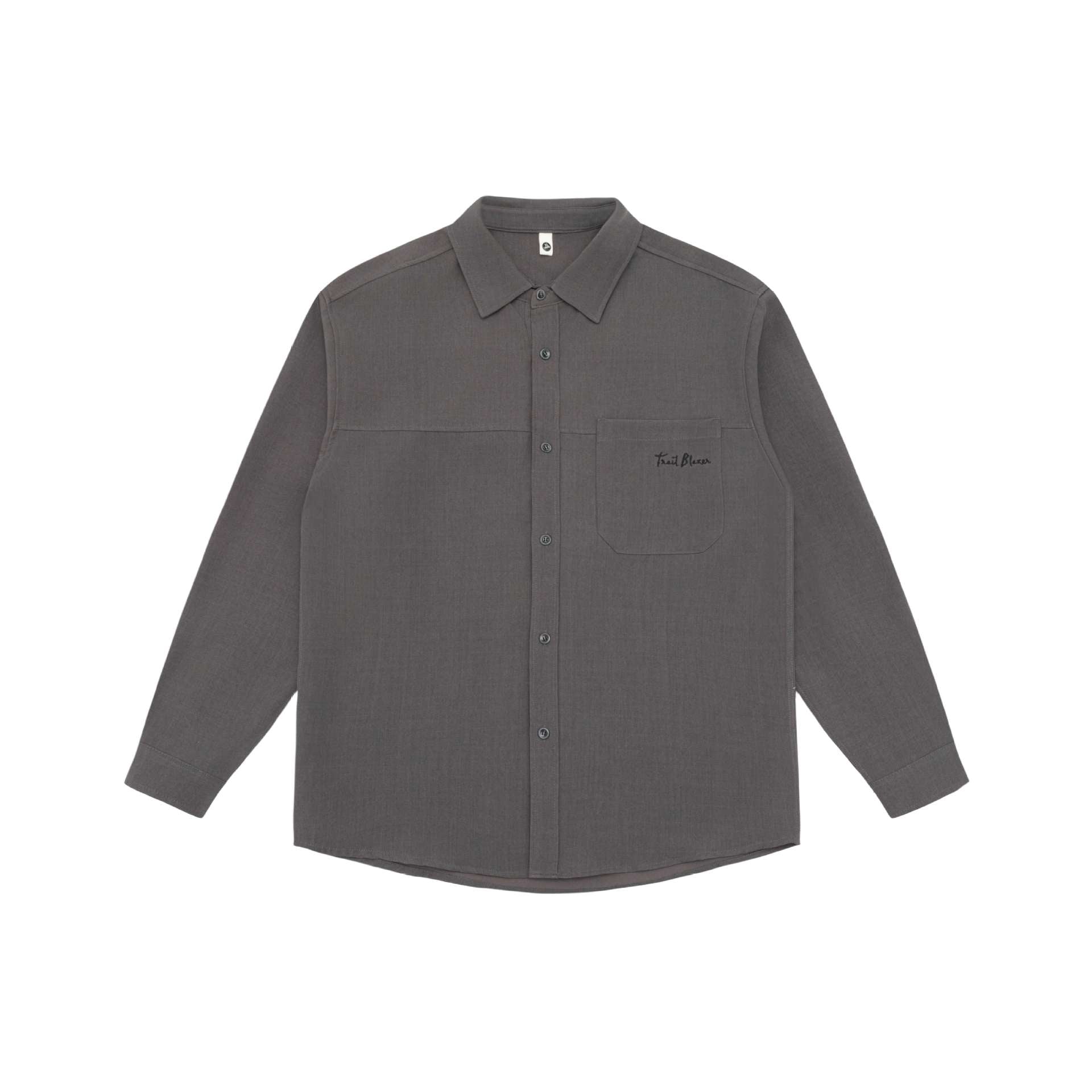 Unisex Lightweight Shirt Jacket in Overshirt Style made of Linen-Cotton Blend with Chest Pocket and Rounded Hem Chichicherry