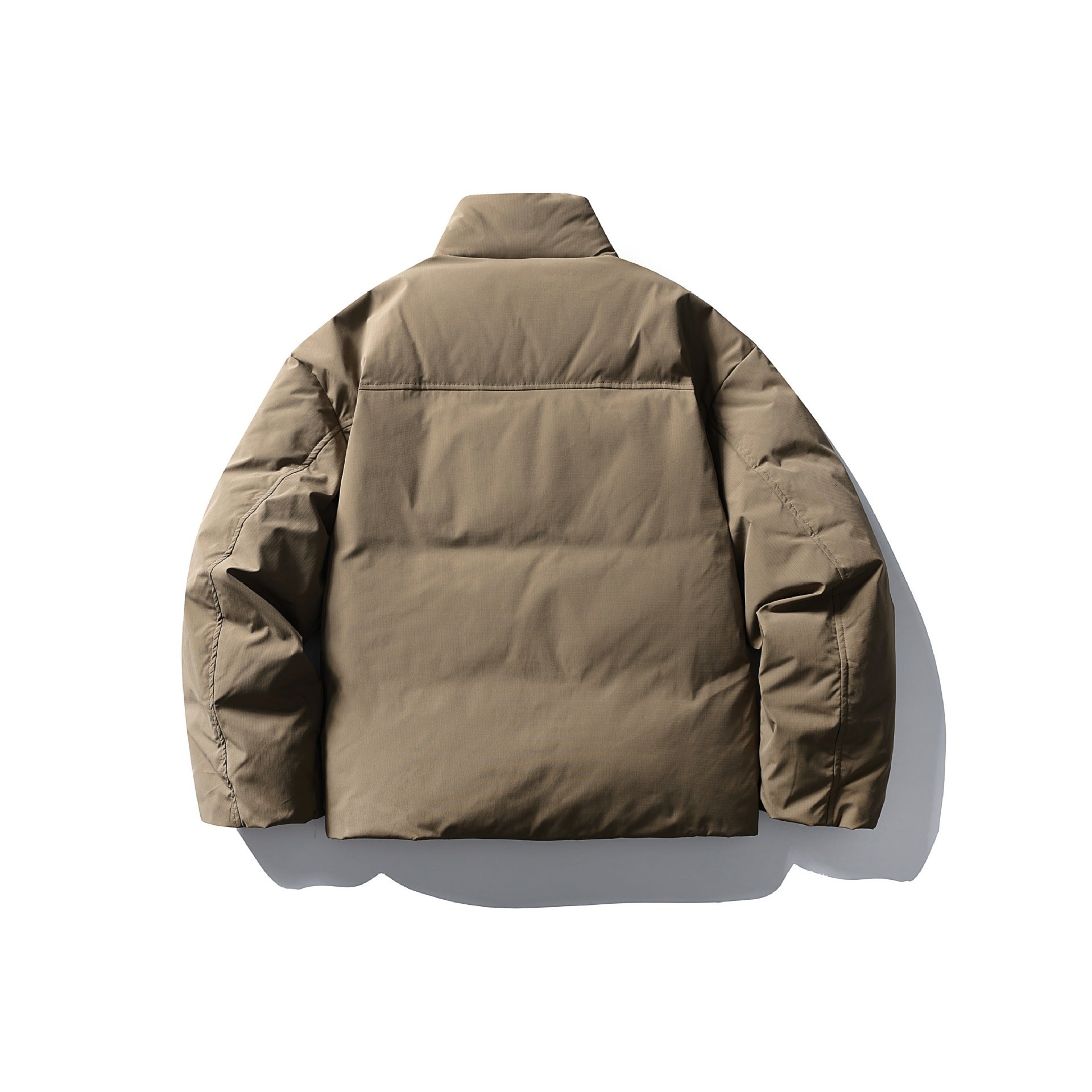 Men's Boxy Thermal Insulation Jacket with High Stand Collar and Minimalist Outer Shell Chichicherry