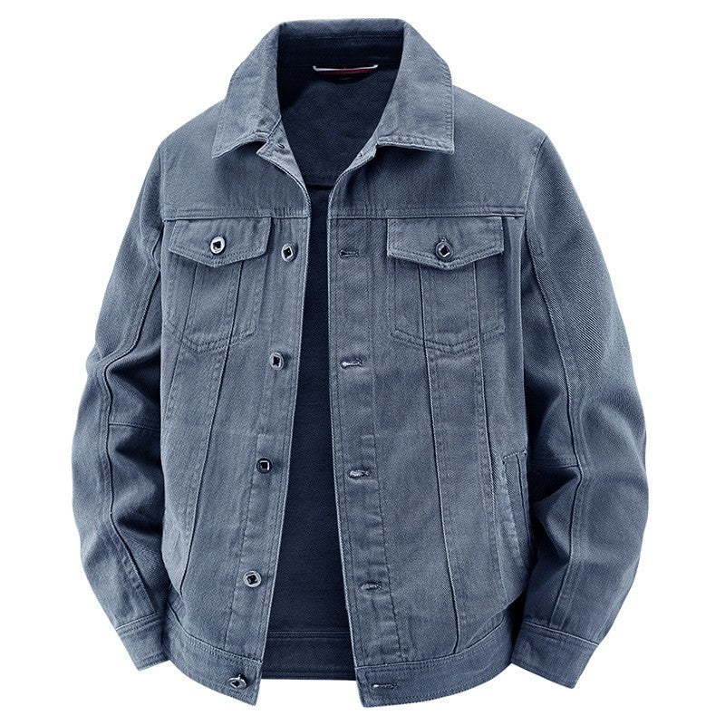 Men's jeans trucker jacket in vintage look with structured seam design and chest pockets Chichicherry