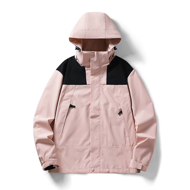 Men's two-tone lightweight softshell outdoor jacket with hood, wind and water-resistant membrane Chichicherry
