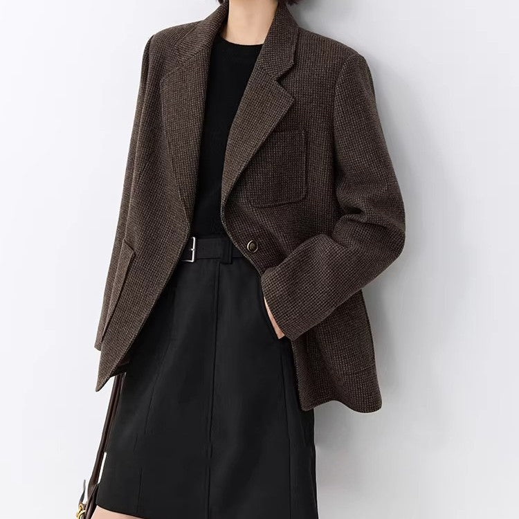 Women's Elegant oversized jacket with textured design Drune