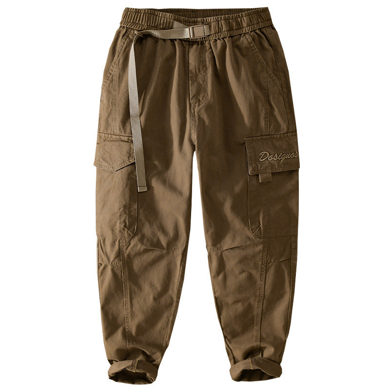 Men's cargo pants in military look with reinforced knees and elastic leg cuffs Chichicherry