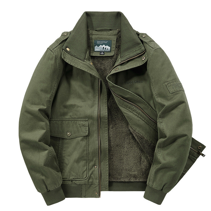 Men's Insulated Field Blouson with Full Teddy Fleece Lining, Concealed Zip Front and Utility Pockets Chichicherry