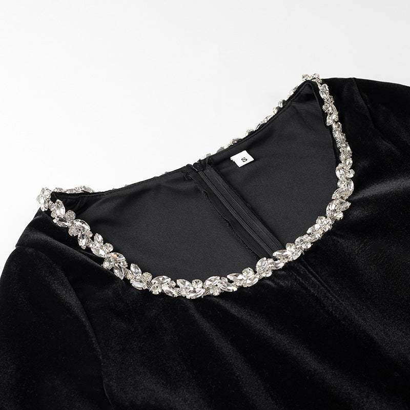 Women Velvet Mini Dress Chichicherry