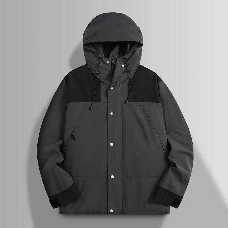 Men's two-tone wind and waterproof hooded parka with adjustable cuffs Chichicherry