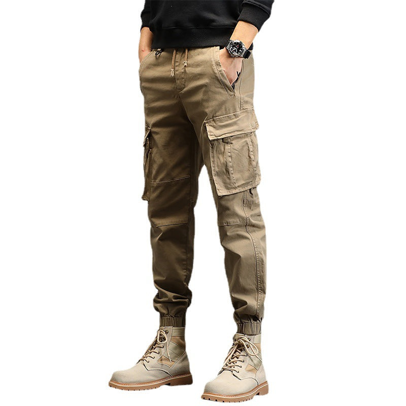 Men's Cargo Jogger Pants with Multi-Pockets and Drawstring Chichicherry