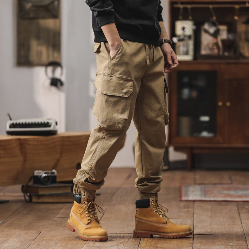 Men's Cargo Jogging Pants with Toggle Pockets, Drawstring Waistband and Gathered Cuffs Chichicherry