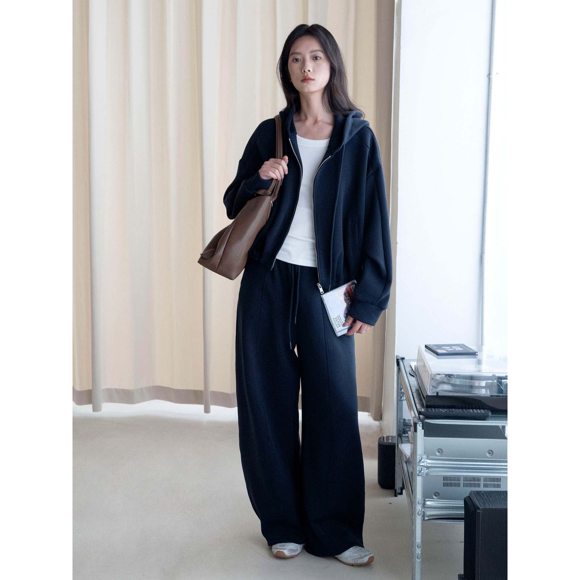 Women's Striped Wide Lounge Pants with High Waist and Drawstring Chichicherry