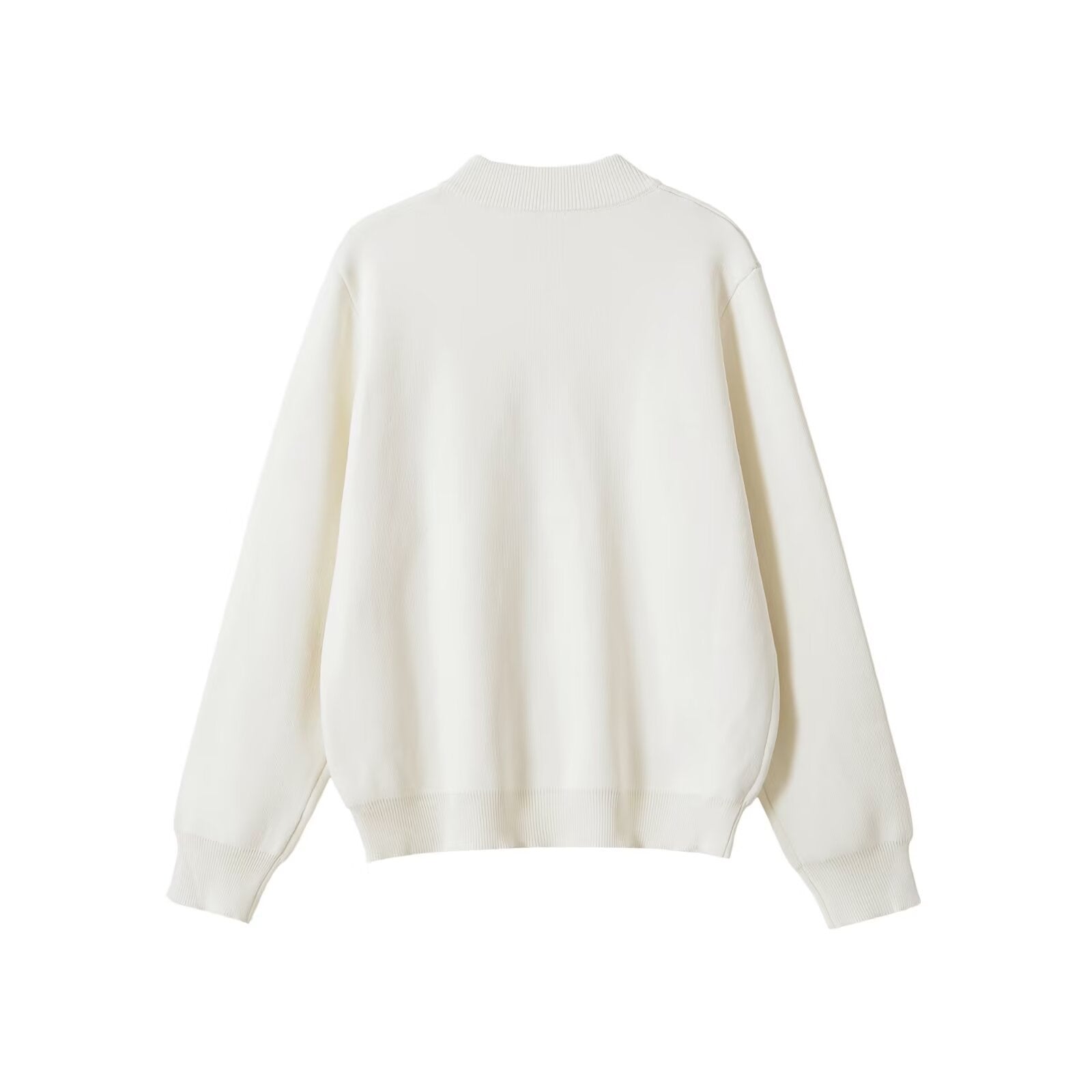 Women's loose-fitting bomber-style cardigan with button placket and ribbed cuffs Chichicherry