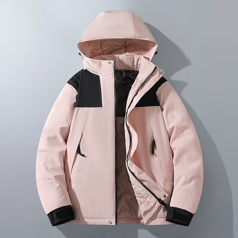 Men's Water-Repellent Winter Parka with Hood, Thermal Insulation and Contrasting Shoulder Panels Chichicherry
