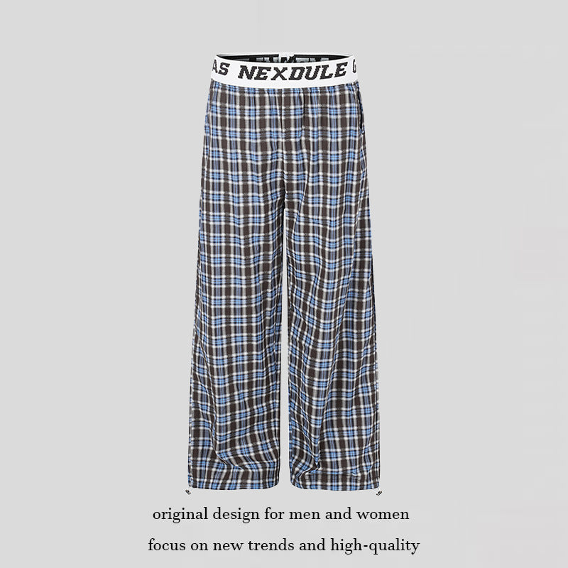 Women's Wide Palazzo Lounge Pants with Elastic Logo Waistband and Adjustable Hem Chichicherry