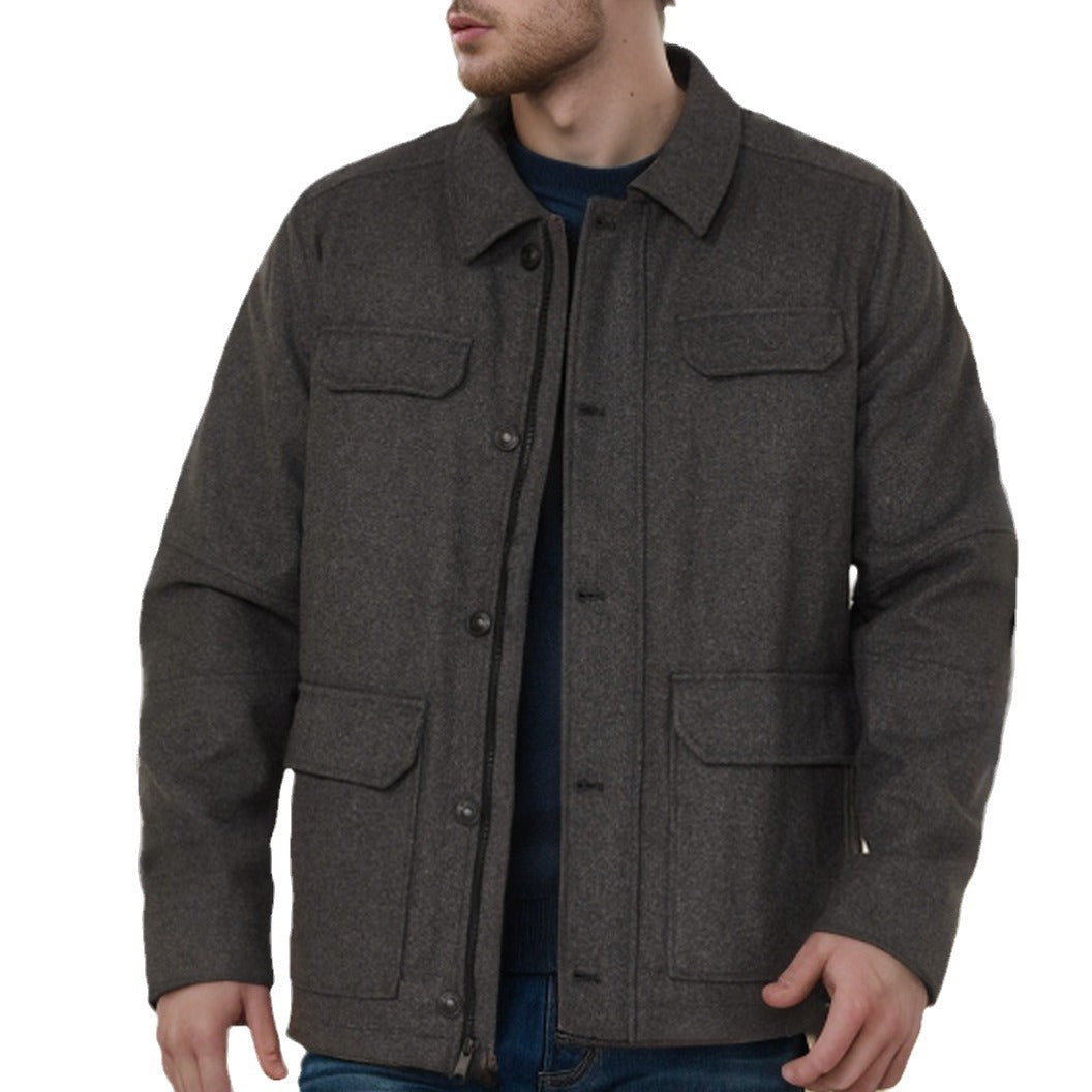 Herren Woll-Fieldjacke mit vier Pattentaschen und Hemdkragen Chichicherry