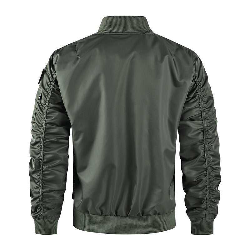 Men's bomber jacket pilot style lightly padded with two-way zipper and arm pocket Chichicherry
