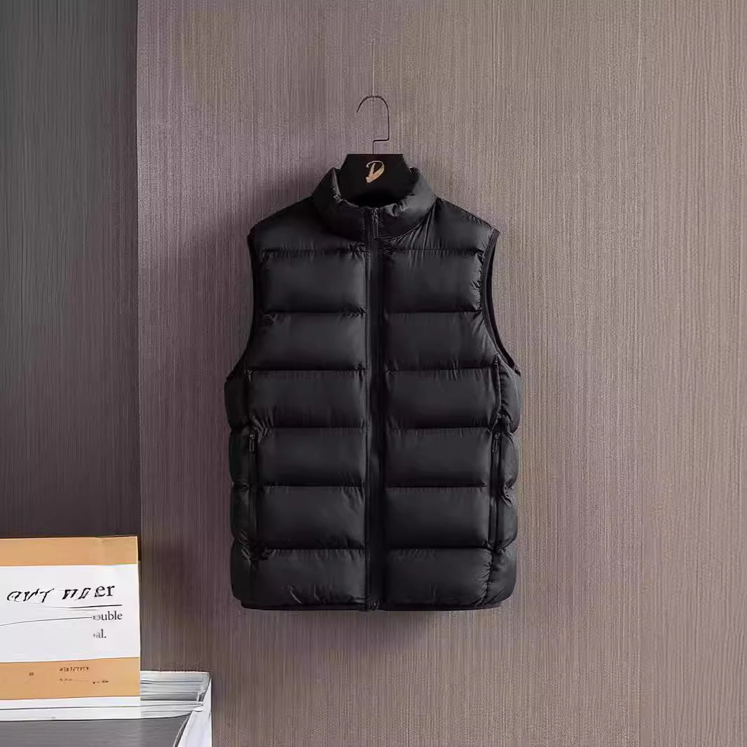 Men's Slim-Fit ultra-light quilted thermal vest with high collar and water-repellent zippers Chichicherry