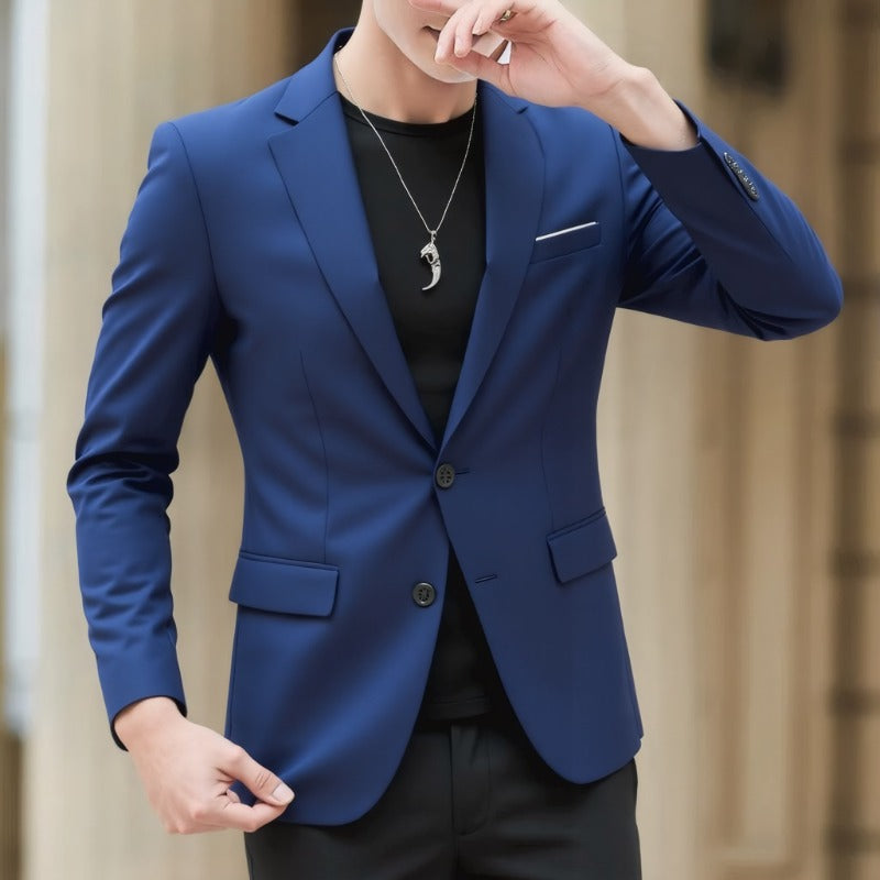 Men's blazer with tailored fit, lightweight stretch quality, and classic button closure Chichicherry