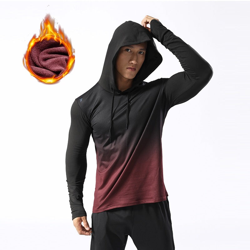 Men's thermal long sleeve hoodie made of functional stretch with hood, thumb hole & moisture regulating lining Chichicherry