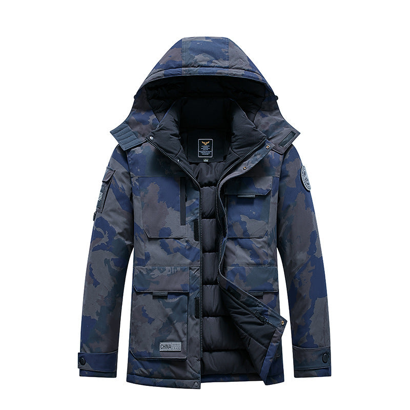 Men's Insulated Field Parka with Hood, Multiple Utility Pockets and Windproof Shell Chichicherry