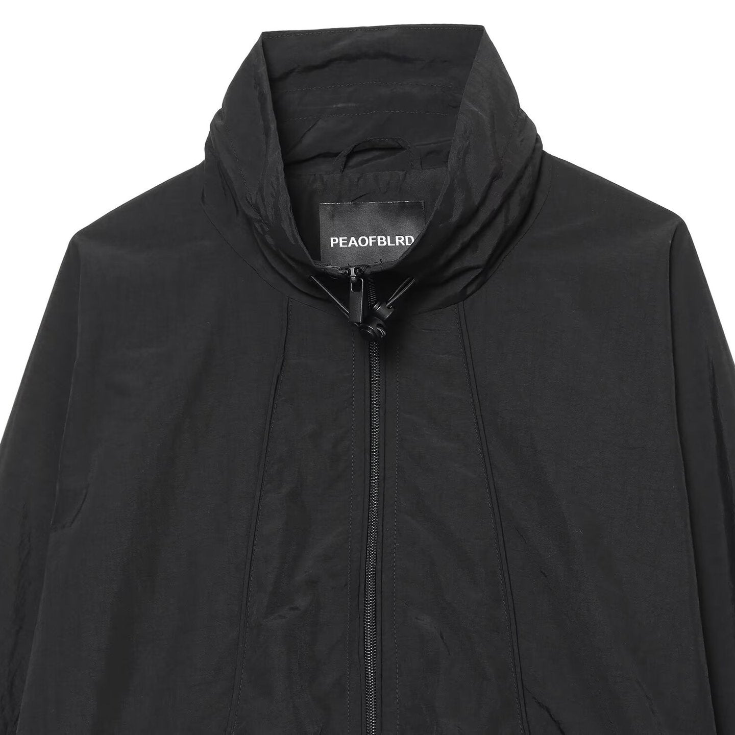 Women's Oversize Bomber Jacket in Cropped Style with High Funnel Neck Chichicherry
