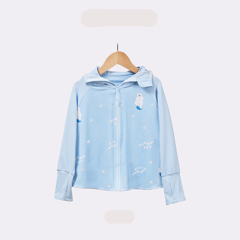 Children's UV protection jacket with hood and lightweight breathable properties Chichicherry