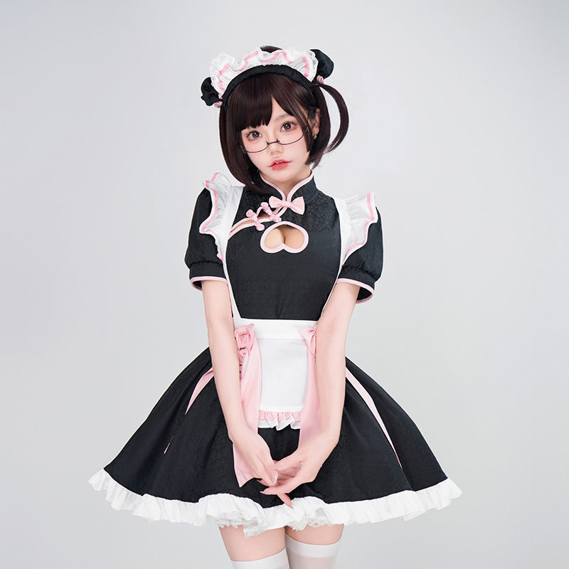 Women’s Maid Costume with Ruffle Details and Accessories Chichicherry