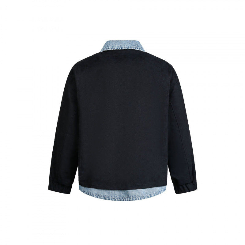 Men's layering jacket with suede look and integrated denim lining Chichicherry
