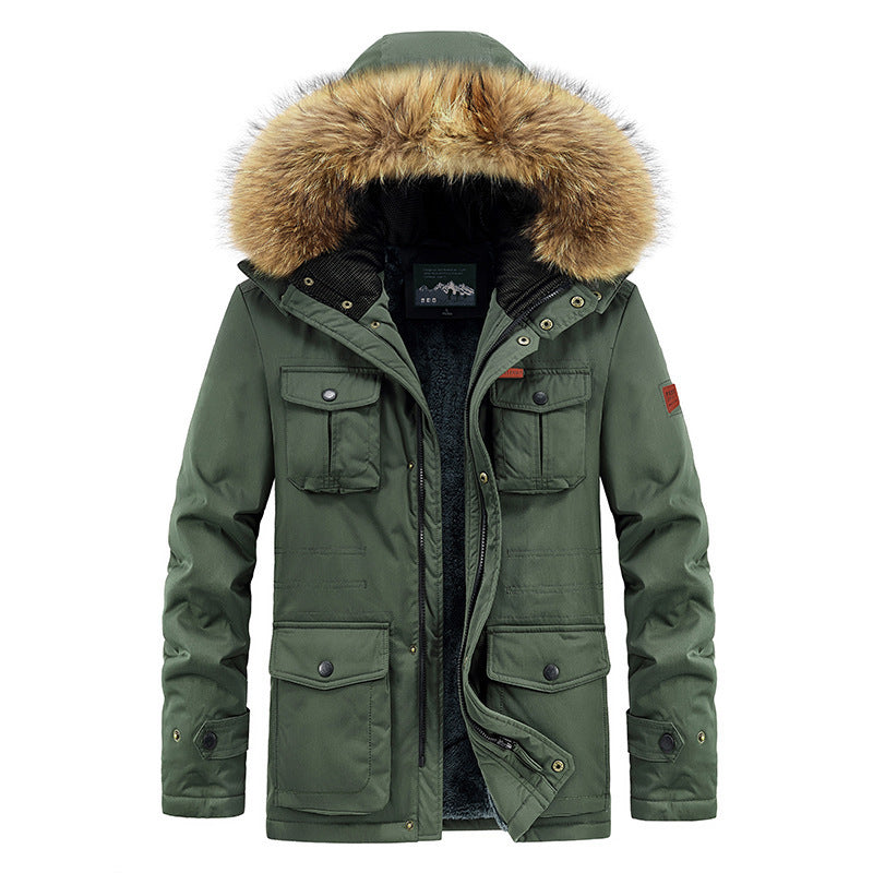 Men's Thermal Parka with Faux Fur Hood, Teddy Lining & Multiple Pockets Chichicherry