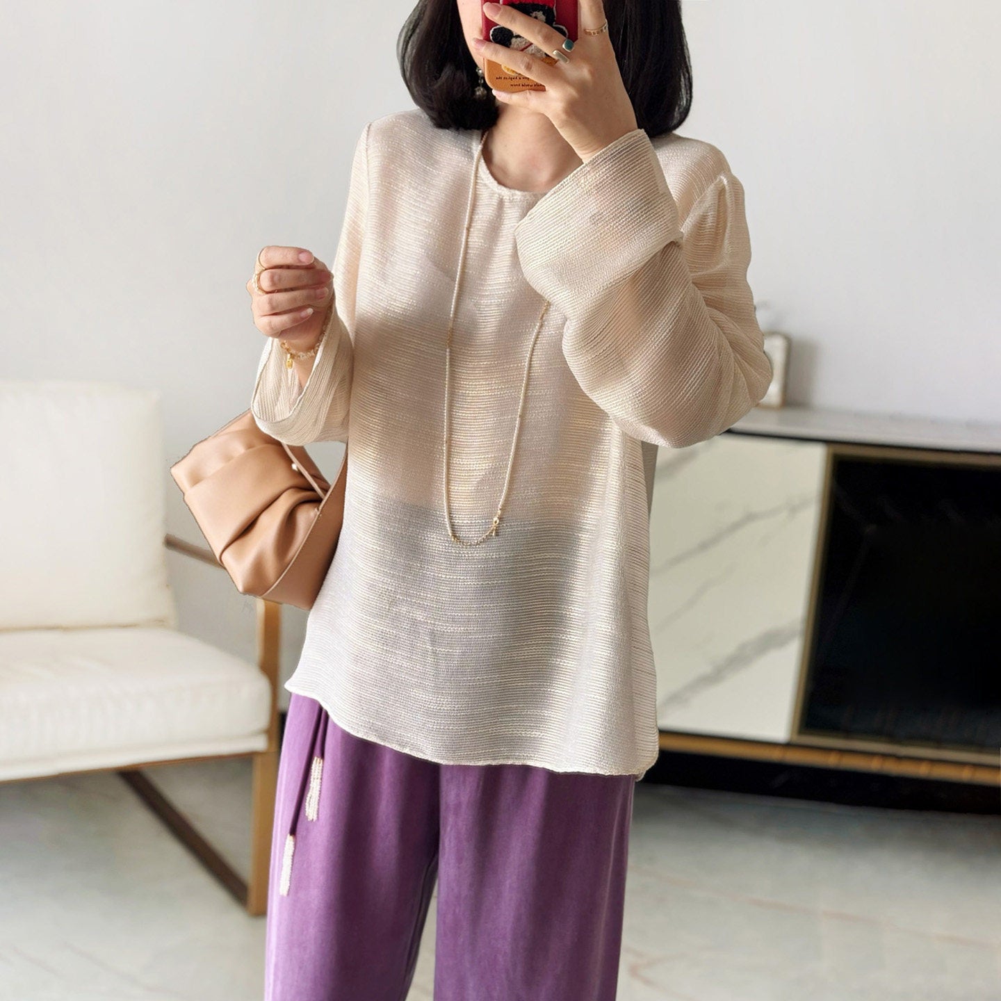 Women Elegant, airy long-sleeve blouse Drune