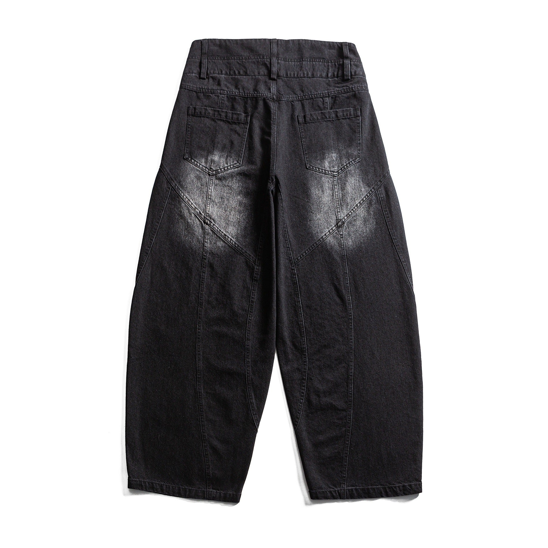 Ladies high-waisted balloon jeans with decorative seams and elastic hem Chichicherry