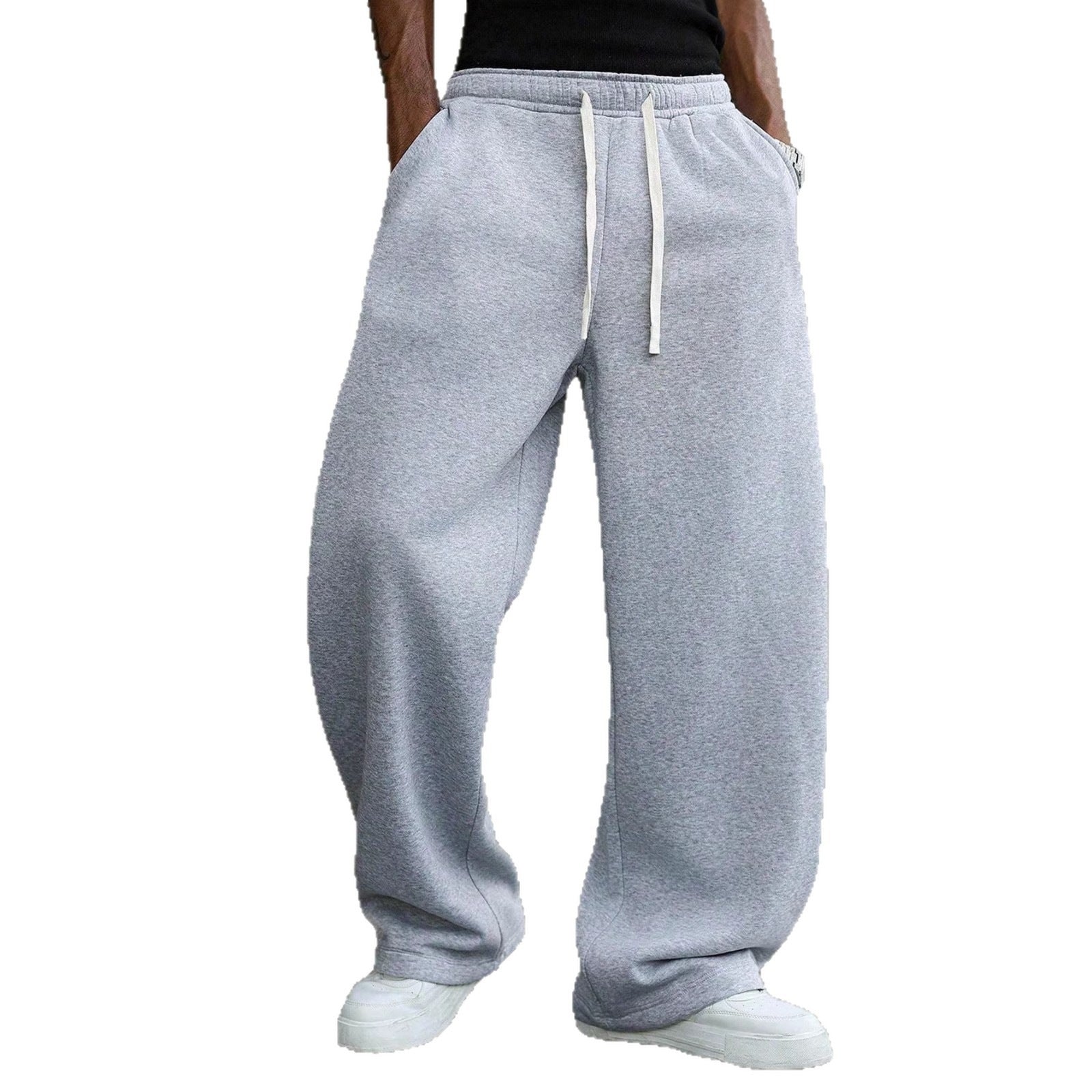 Men's Baggy Joggers in Urban Utility Style with Extra Wide Leg and Visible Drawstring Chichicherry