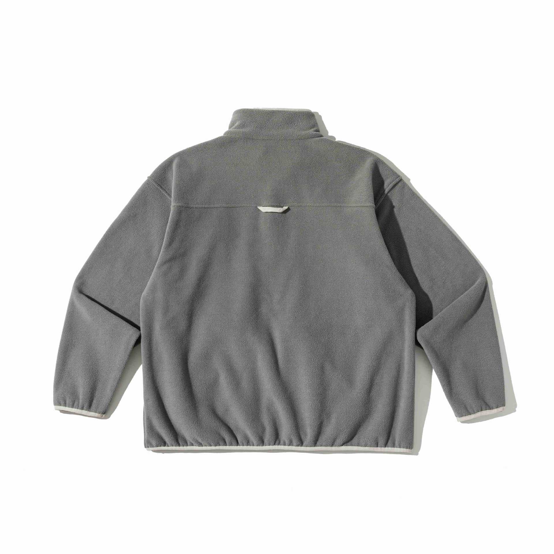 Unisex Fleece Pullover with half high zipper, kangaroo pocket and college style embroidery Chichicherry