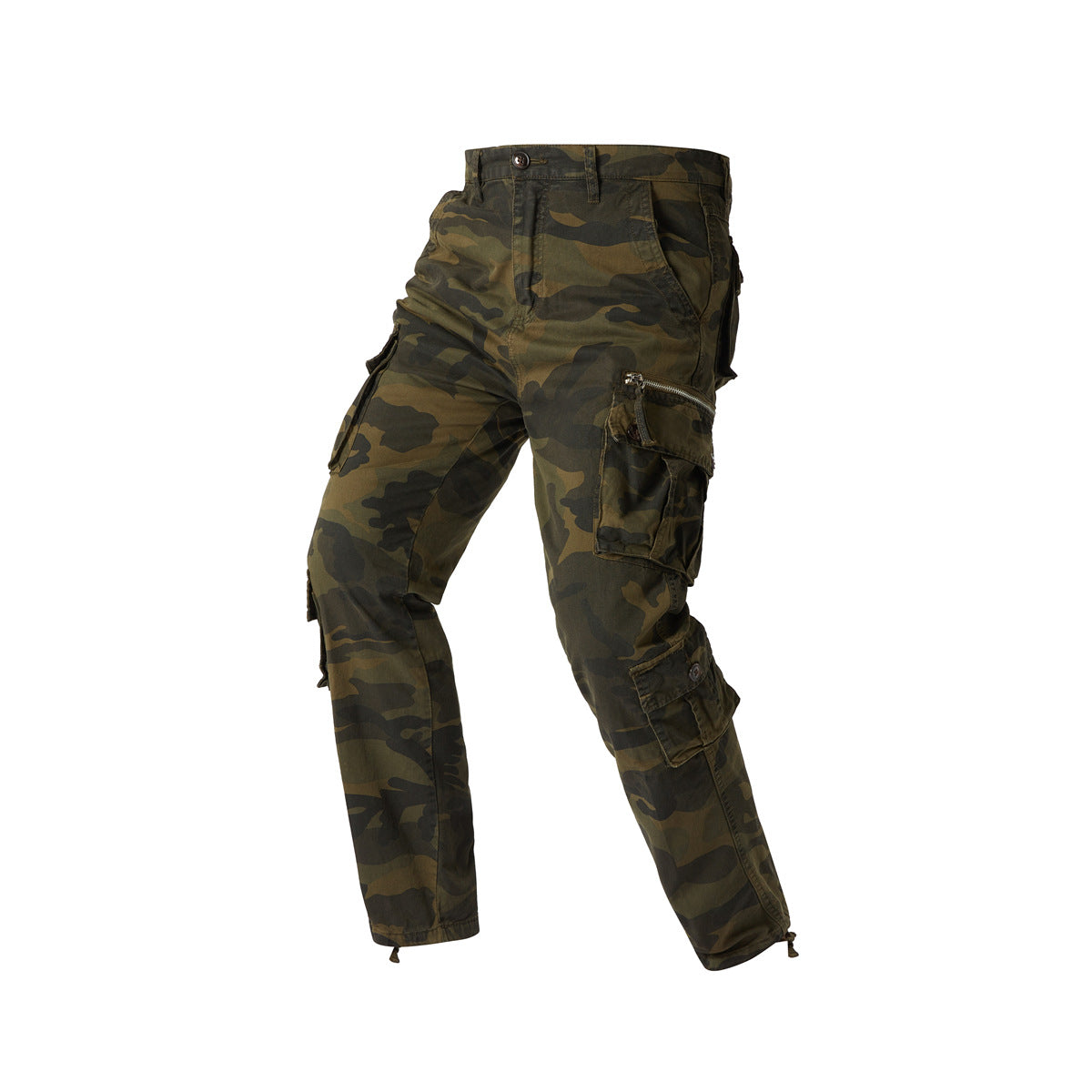 Men's cargo pants in camouflage military style with multiple pockets and adjustable ankle straps Chichicherry