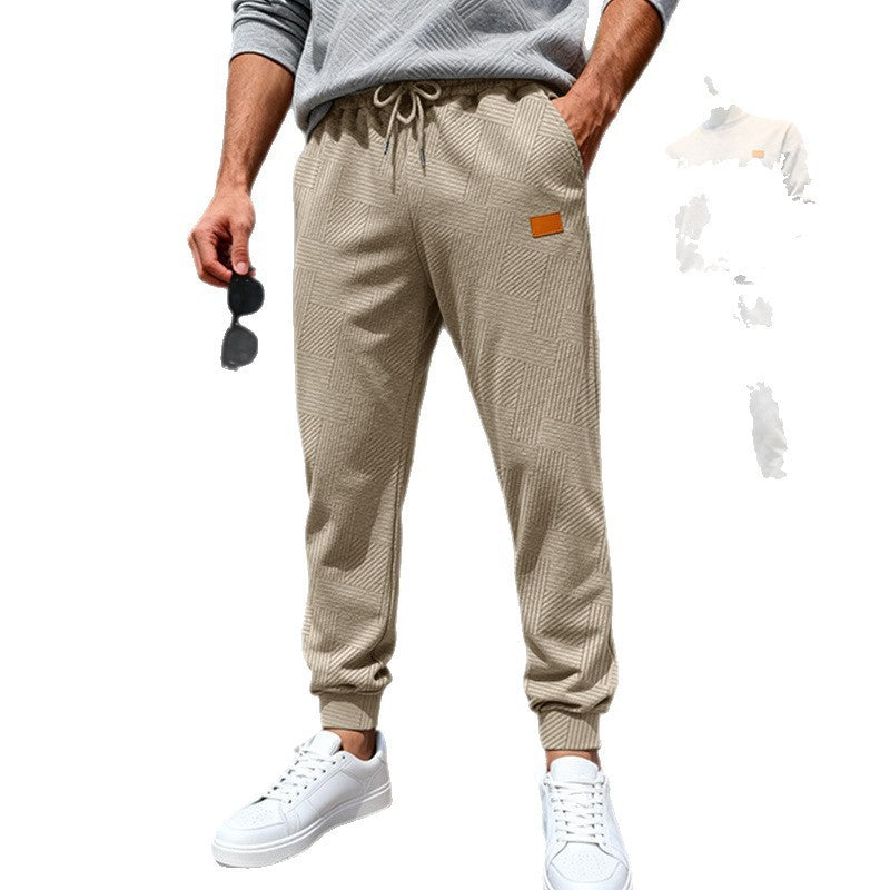 Men's quilted joggers with geometric texture pattern Chichicherry