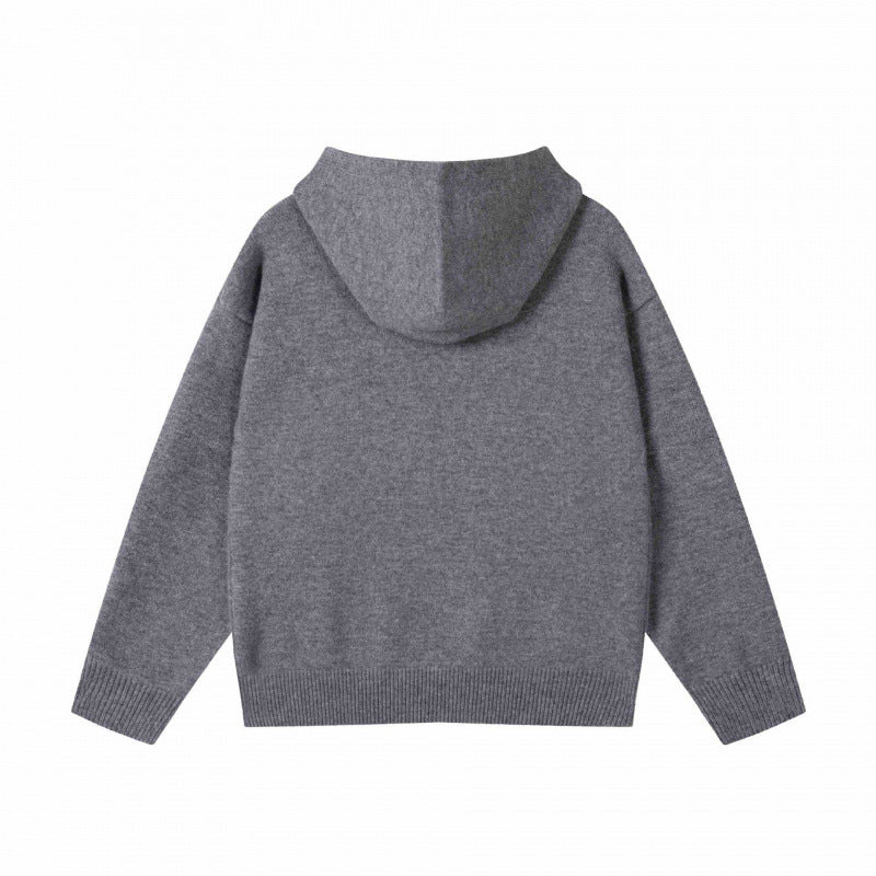 Unisex Oversized Fine Knit Hoodie with Raglan Sleeves and Ribbed Hem Chichicherry