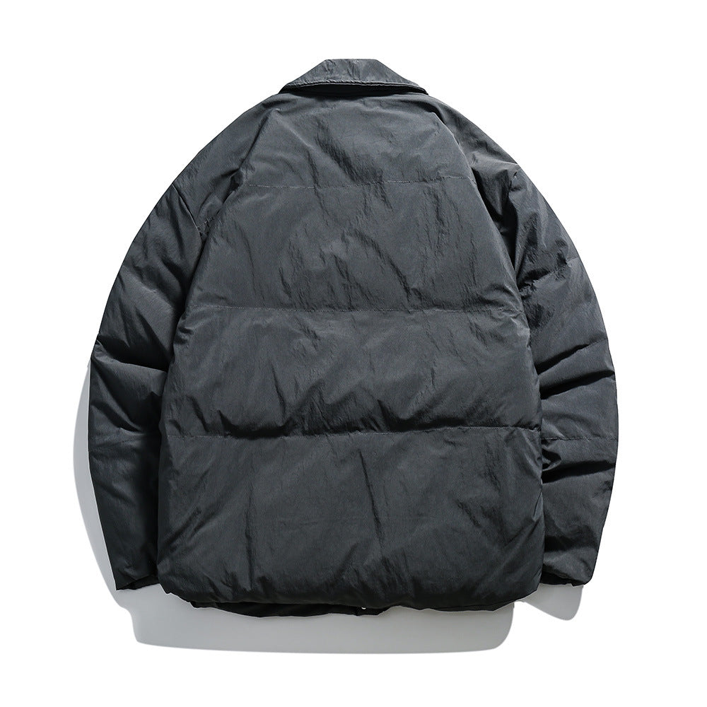 Unisex Boxy padded shirt jacket with large flap pockets and snap button closure Chichicherry