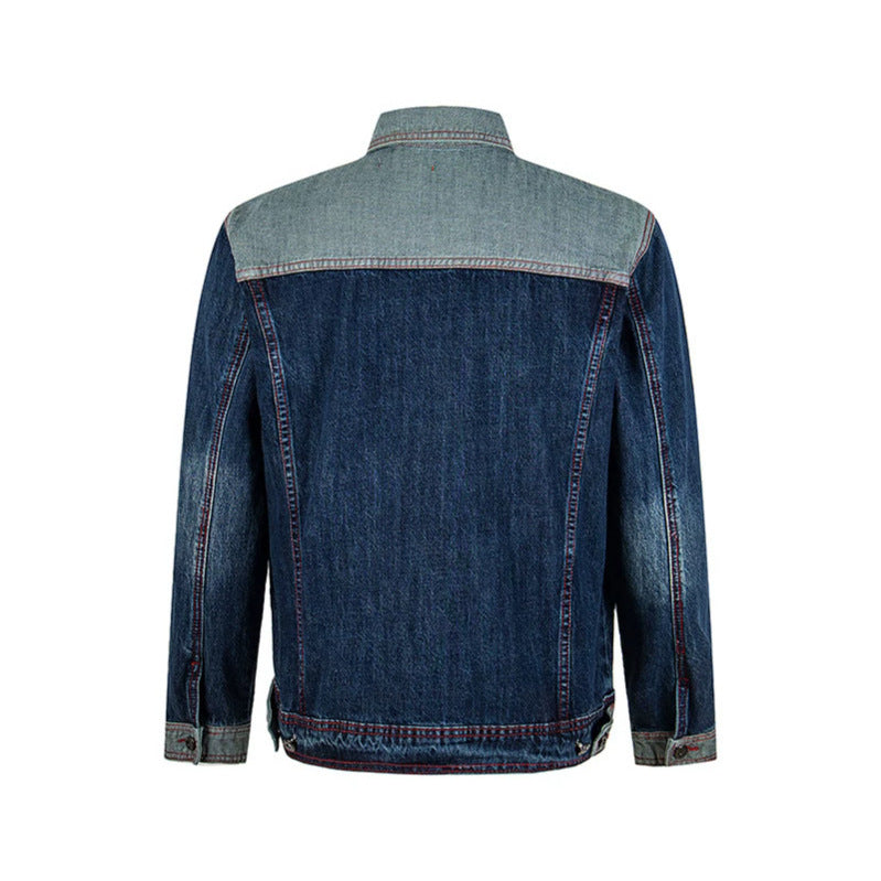Men's denim jacket in two-tone look with contrast stitching Chichicherry