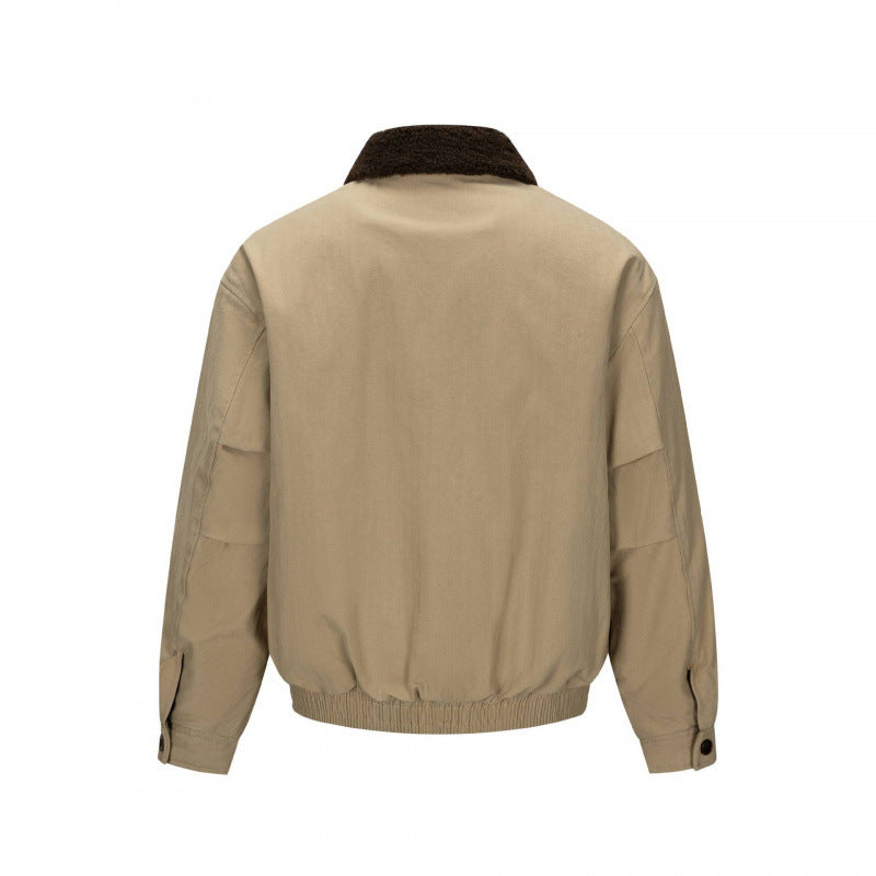 Men's short-cut blouson jacket in field style with teddy collar and flap pockets Chichicherry