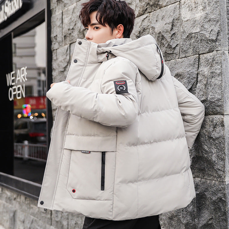 Men's padded winter parka with high-closing standing collar, removable hood, and multifunctional pockets Chichicherry