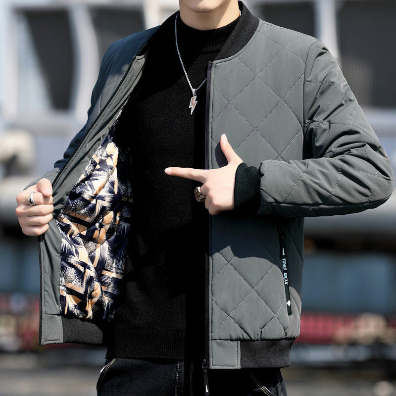 Men's quilted bomber jacket with patterned lining and ribbed cuffs Chichicherry