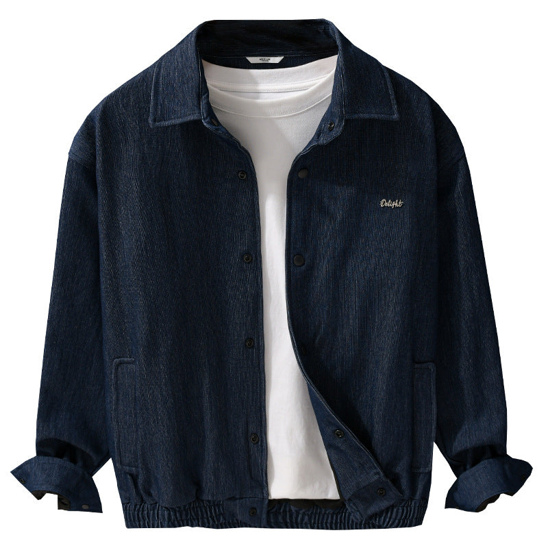 Men's denim jacket with snap buttons and elastic hem Chichicherry