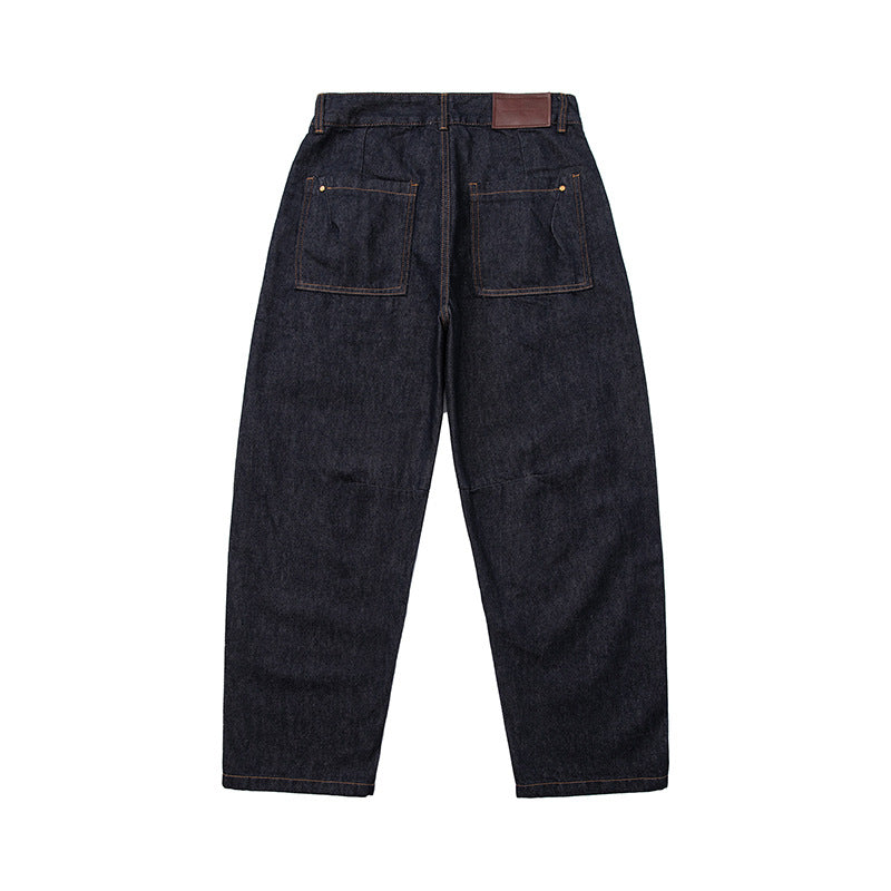 Women's high-waisted cropped jeans with wide leg, inset seams and utility pockets Chichicherry