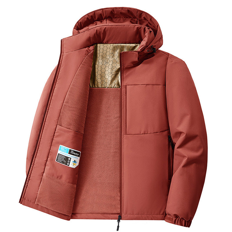 Men's Thermo Softshell Parka with Fleece Lining and Honeycomb Insulation Membrane Chichicherry