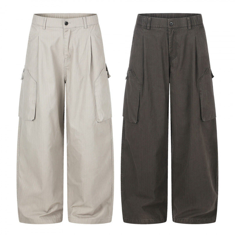 Women's wide cargo culotte pants with high waist, flap pockets and casual cropped silhouette Chichicherry
